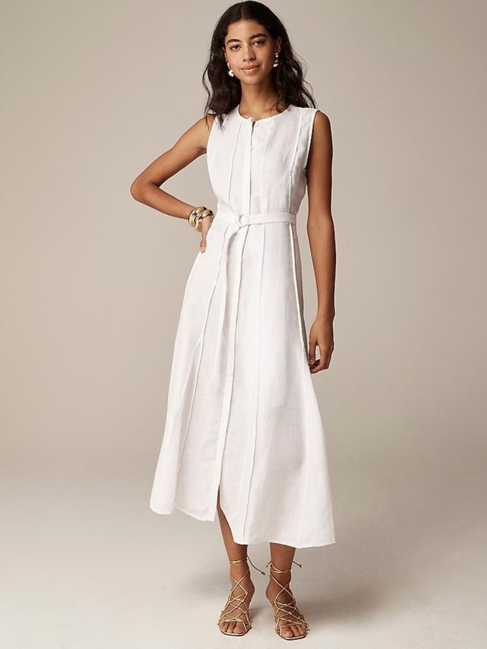 J Crew Seamed Linen Dress XXS